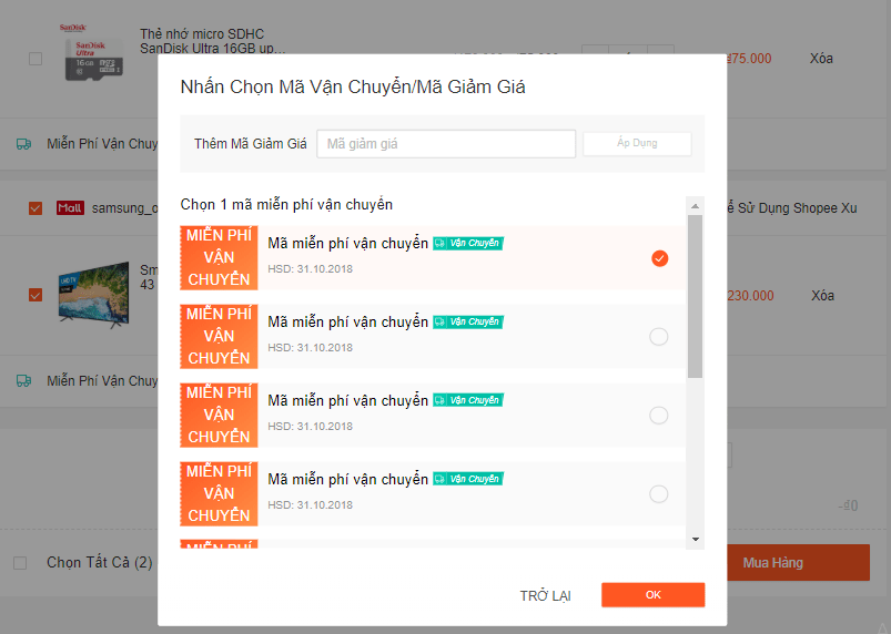 Hướng dẫn mua trả góp Shopee Nhập mã giảm giá khi mua sản phẩm trả góp Shopee