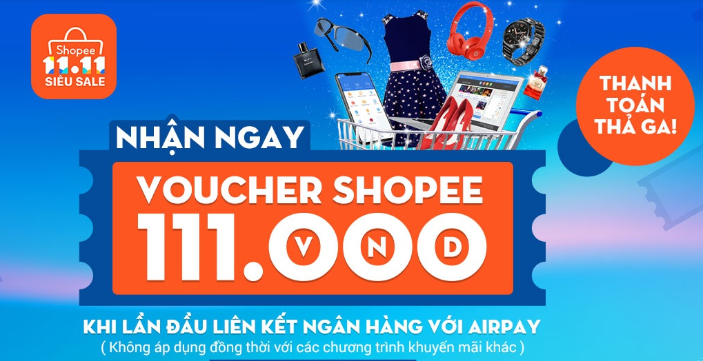 Liên kết Airpay nhận voucher shopee 111K
