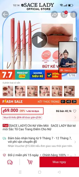 Mua mỹ phẩm trên Shopee mall 4