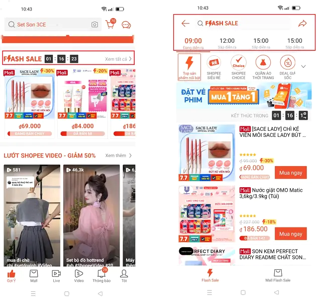 Mua mỹ phẩm trên Shopee mall 7