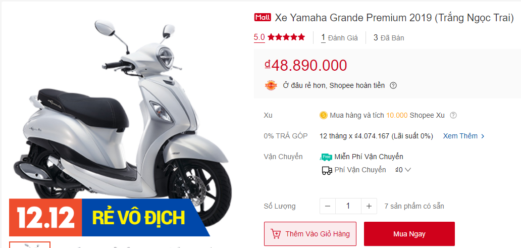 Xe máy Yamaha Grande 2019 Shopee