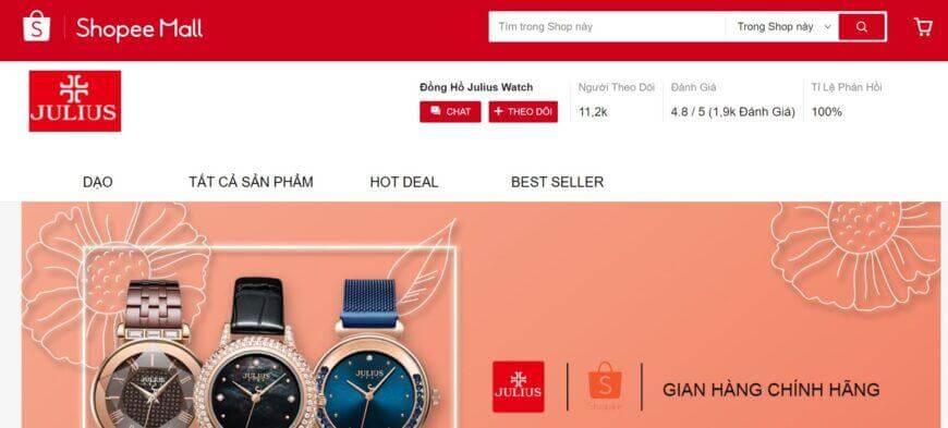shop bán đồng hồ uy tín chất lượng trên Shopee