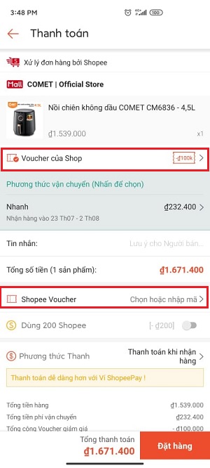 Cách sử dụng 4 mã giảm giá Shopee trong 1 đơn hàng 