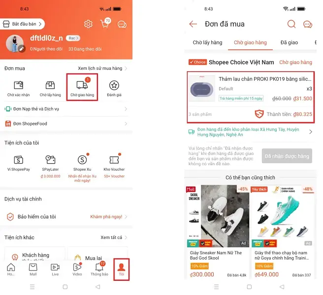 tra cứu đơn hàng Shopee 5