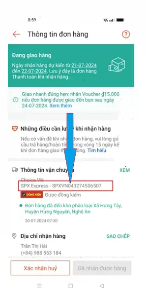 tra cứu đơn hàng Shopee 8