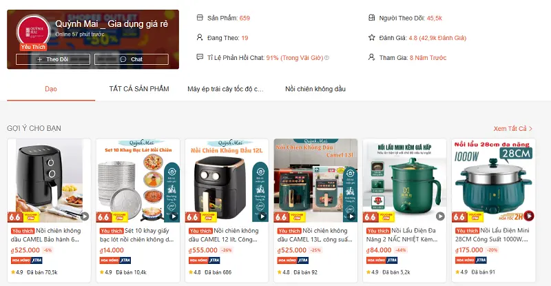 Shop trên shopee 2