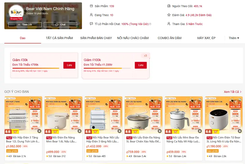 Shop trên shopee 6