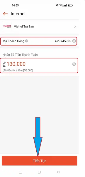 Thanh toán hóa đơn Internet trên Shopee 2