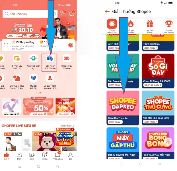 Shopee đập kẹo