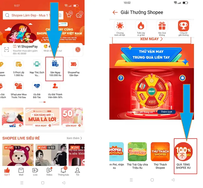 Shopee quà tặng 1