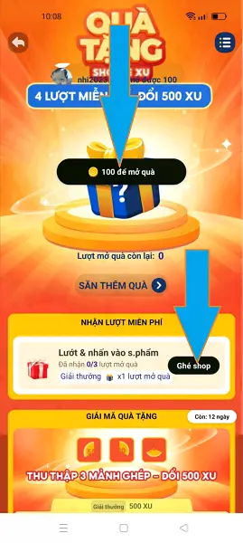 Shopee quà tặng 3