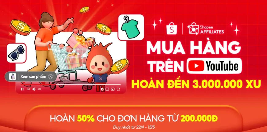 mua hàng youtube hoàn 50% xu