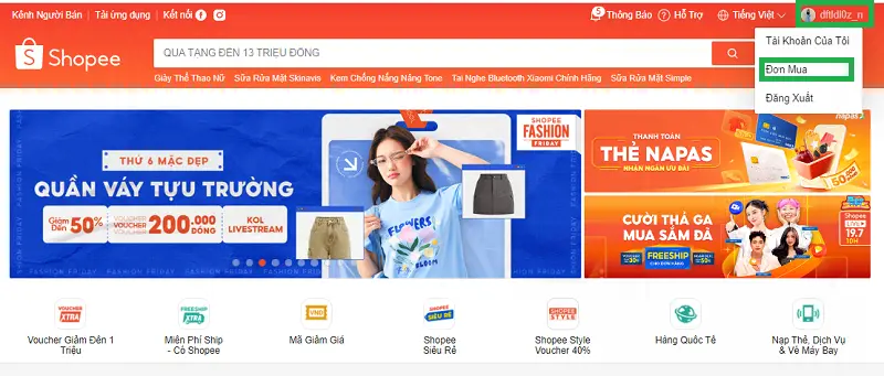 ID đơn hàng Shopee