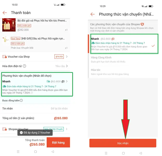 Phương thức vận chuyển trên shopee 1