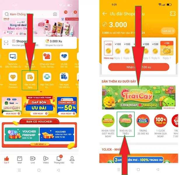 Shopee Thả Trái Cây