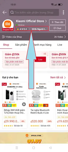 Xiaomi trên Shopee 1