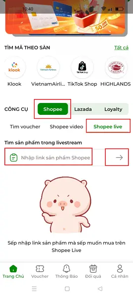 gắn tag Shopee Live 2