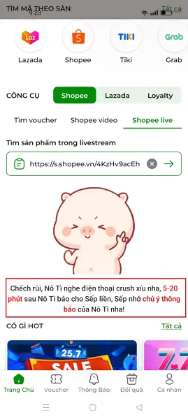 gắn tag Shopee Live 3