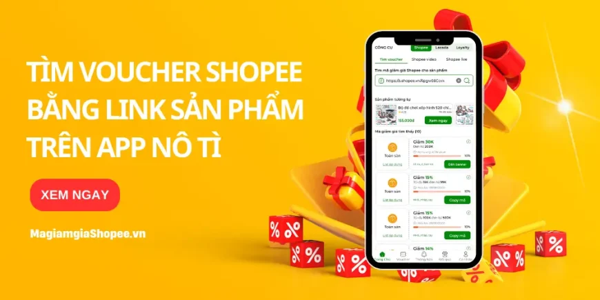 tìm voucher shopee bằng link sản phẩm trên app nô tì