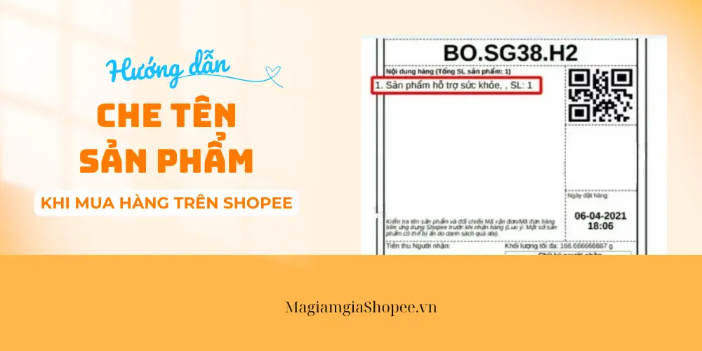 cách che tên sản phẩm Shopee khi mua hàng