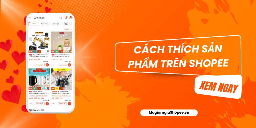 cách thích sản phẩm trên shopee