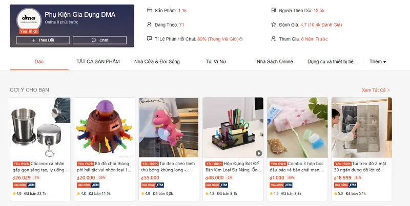 Shop trên shopee 4