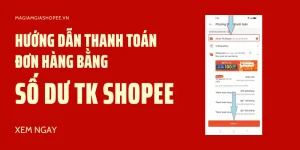 thanh toán đơn hàng bằng số dư tài khoản shopee