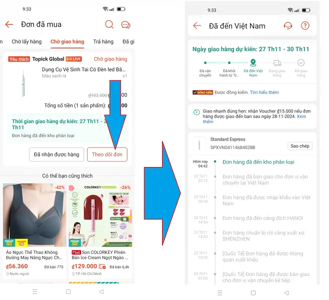 tra cứu đơn hàng Shopee 2