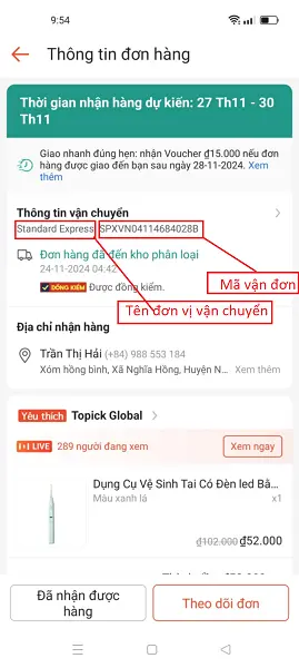 tra cứu đơn hàng Shopee 3