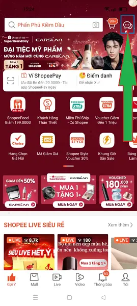 Ghim cuộc trò chuyện trên shopee