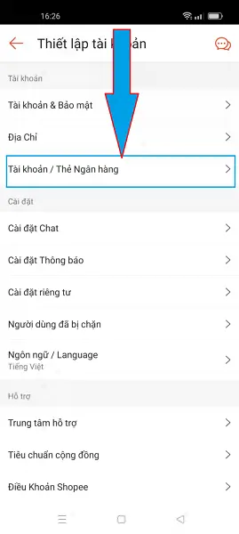 Hủy liê kết tài khoản ngân hàng với shopee 1