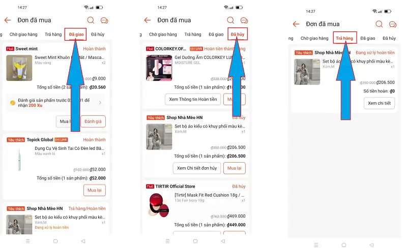 Kiểm tra lịch sử mua hàng Shopee 1