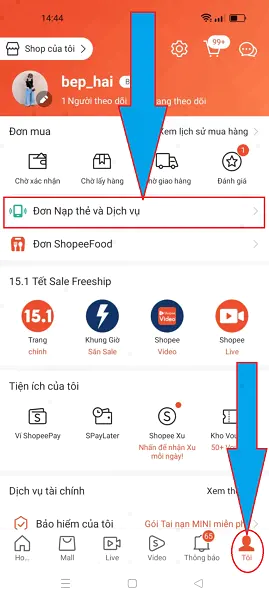 Kiểm tra lịch sử mua hàng Shopee 3