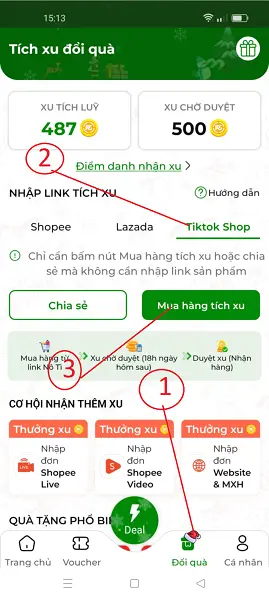 Mua hàng tiktok tích xu trên app Nô tì 1