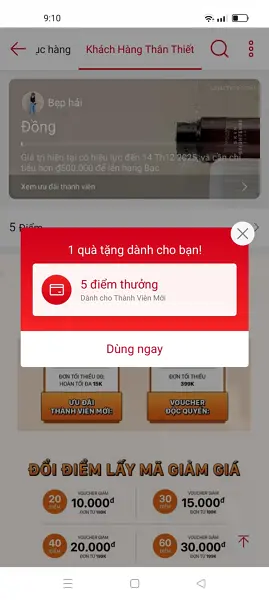 Tích điểm khách hàng TT