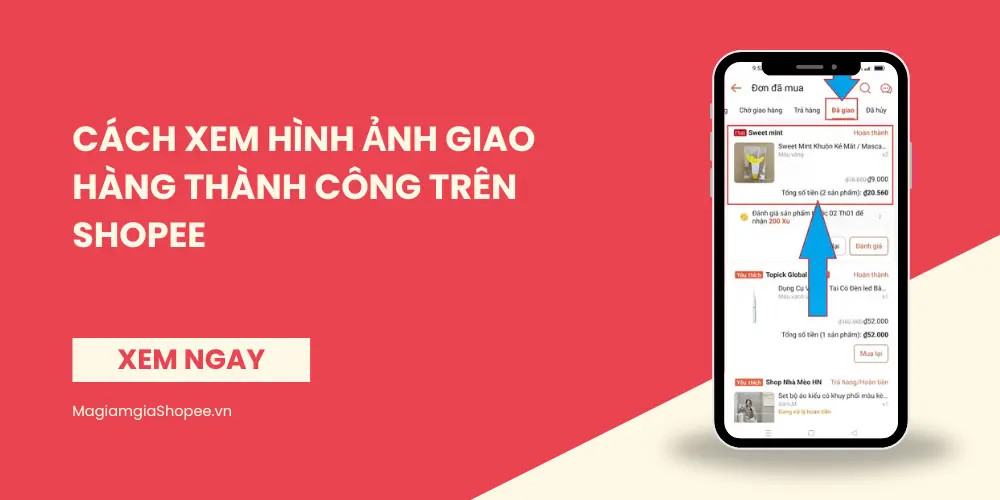 xem hình ảnh giao hàng thành công trên shopee