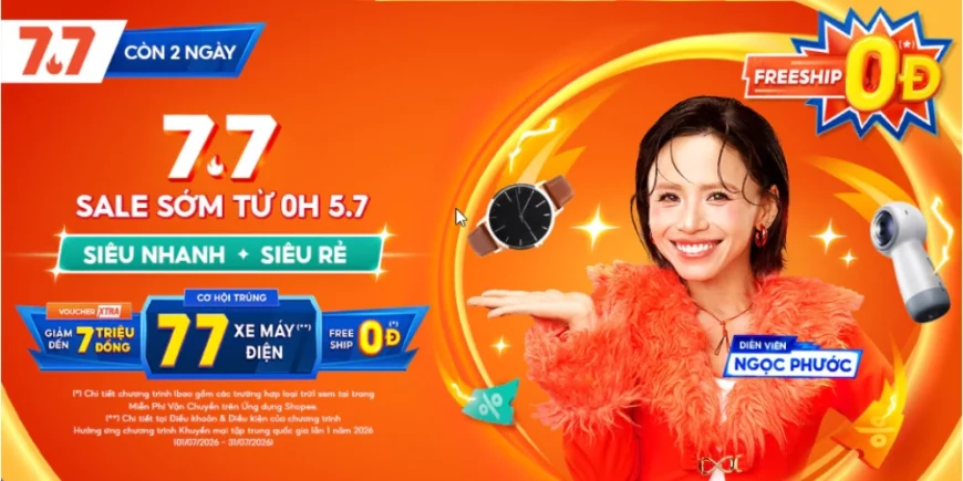 Shopee 7.7 magiamgiashopee.vn