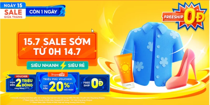 Sale Shopee 15.7 magiamgiashopee.vn