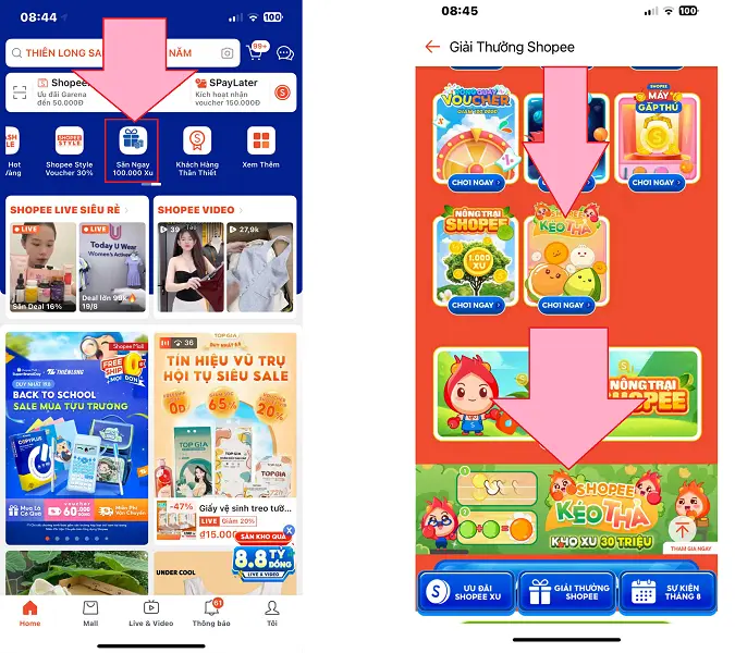 Shopee Kéo Thả