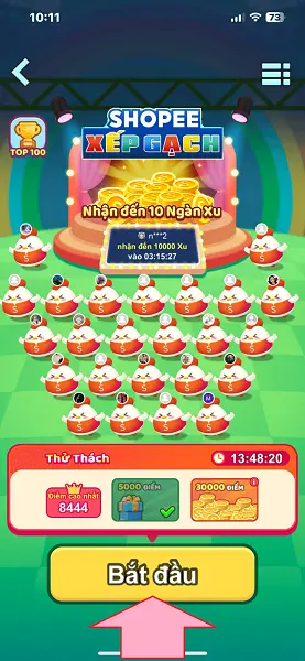 Game Xếp gạch shopee 1