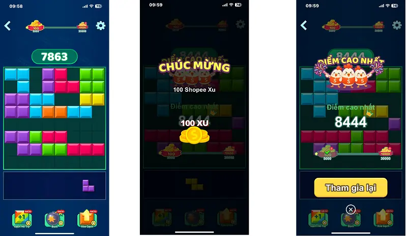 Game Xếp gạch shopee 3